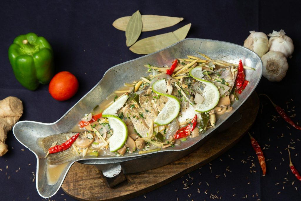 vegetable salad on stainless steel bowl